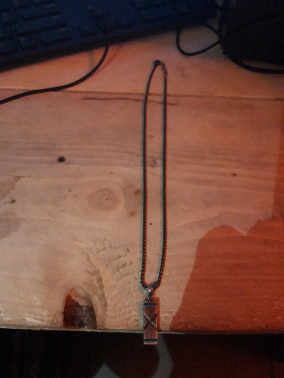 Heren ketting met hanger, Ophalen, Gebruikt, Zilver, Overige materialen