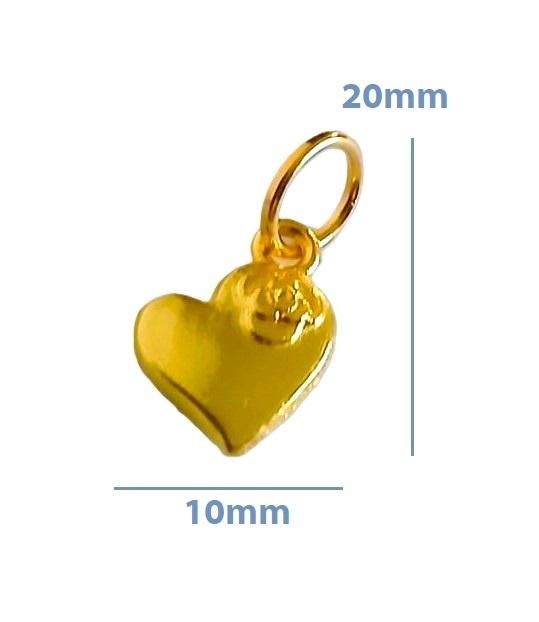 Hanger goud hartje met bloem stainless steel goldplated 22k, Sieraden, Tassen en Uiterlijk, Verzenden, Nieuw, Goud, Overige materialen