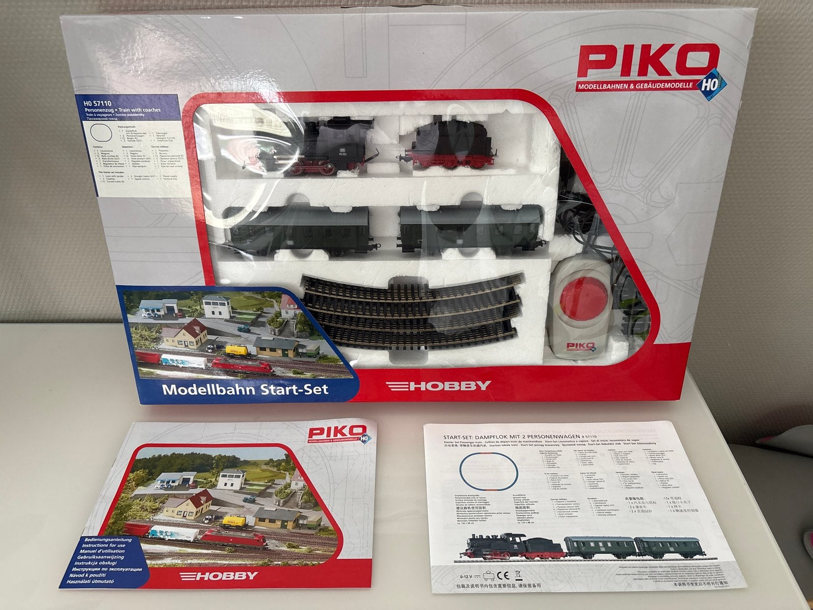 Piko H0 Startset Stoomlocomotief met 2 personenwagons, Hobby en Vrije tijd, Modeltreinen | H0, Treinset, Gelijkstroom, Zo goed als nieuw