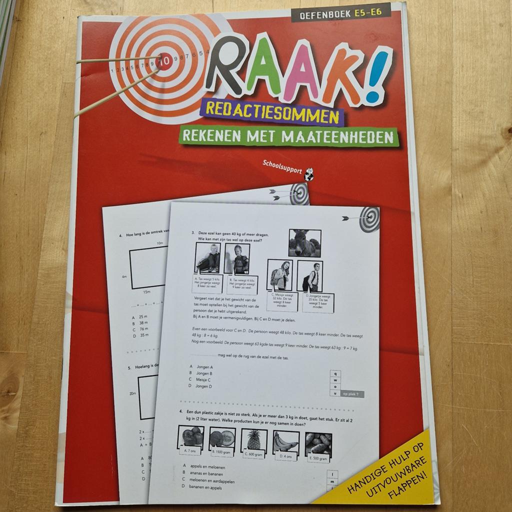 Oefenboek RAAK! Redactiesommen Rekenen met Maateenheden, Gelezen, Wiskunde A, Schoolsupport, Ophalen of Verzenden