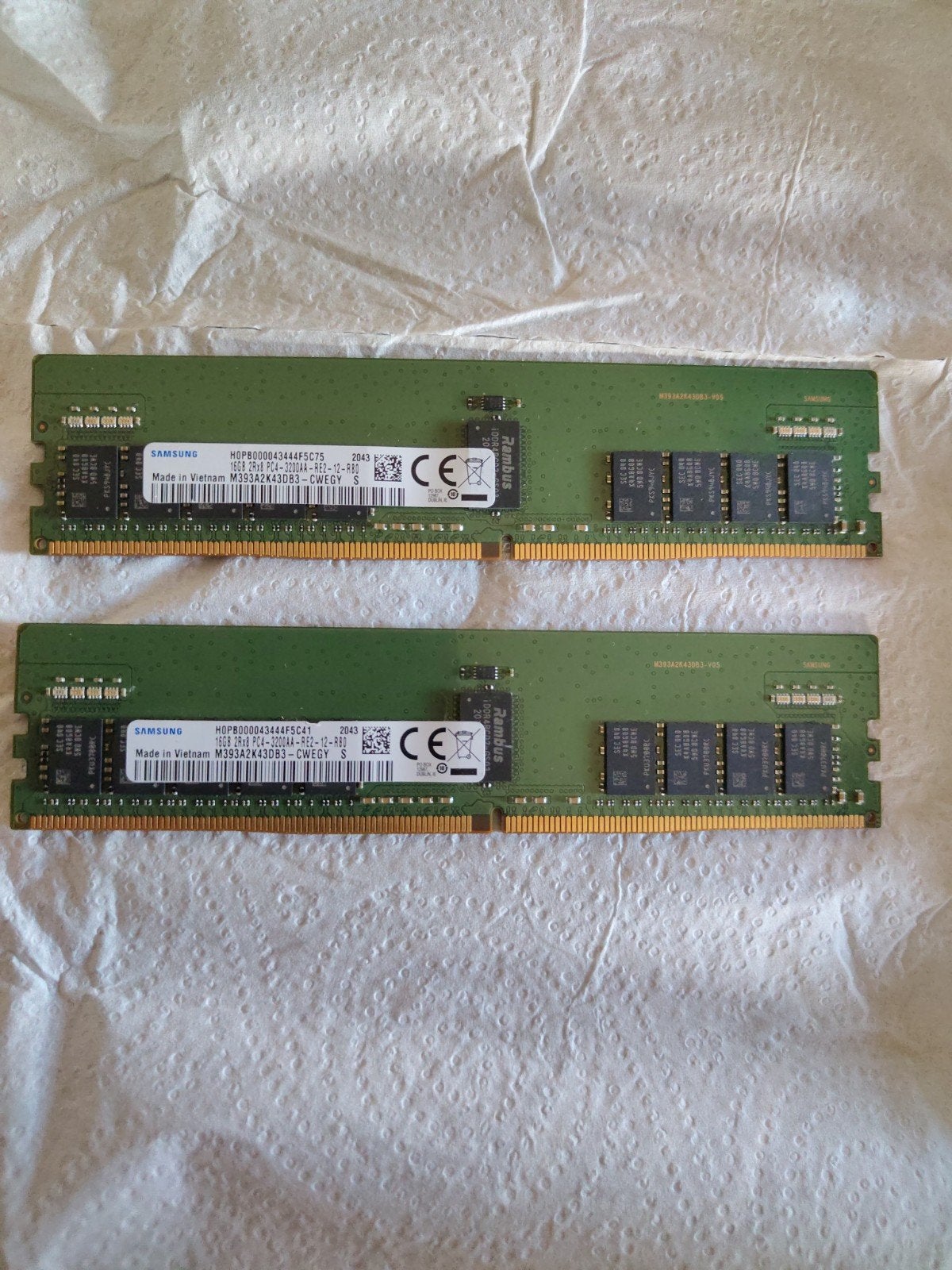 Samsung 2x16GB DDR4 ECC Registered RAM 32GB, Computers en Software, Gebruikt, 32 GB, Server, DDR4