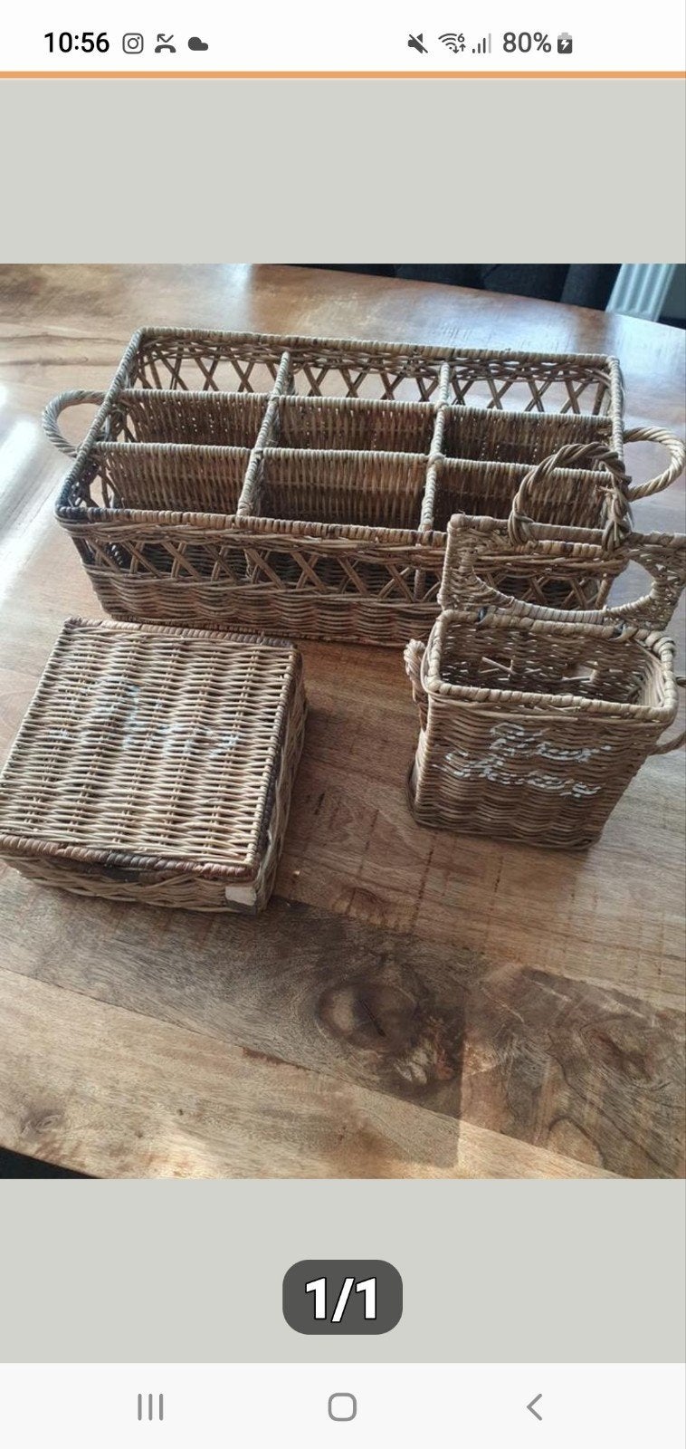 Riviera maison rieten manden, Ophalen of Verzenden, Zo goed als nieuw, Rond, Riet