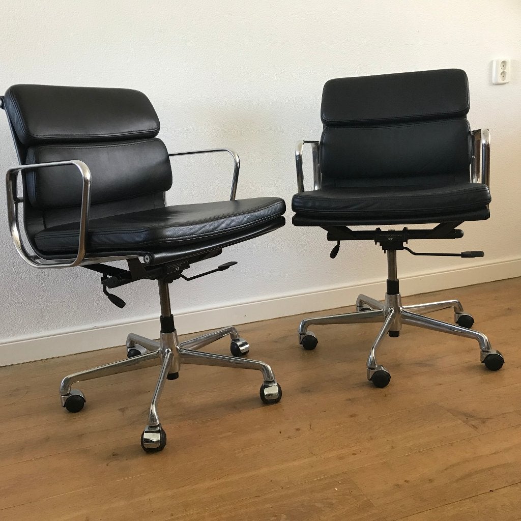 4 IZGS ICF Eames softpad chair EA 217 volleder GEPOLIJST, Ophalen, Zwart, Zo goed als nieuw, Nvt