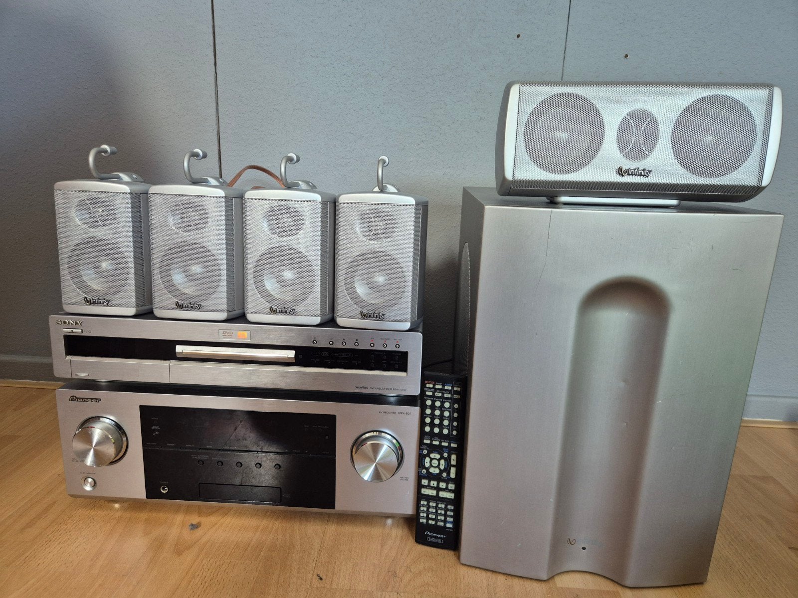 Infinity 5.1 Home Cinema Set met Pioneer Receiver & Sony DVD, Gebruikt, 5.1-systeem, Dvd-speler, Ophalen