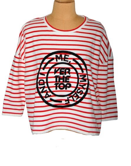 Nieuw Nikkie truitje, top, gestreept, rood, Mt. S, Verzenden, Nieuw, Nikkie, Lange mouw