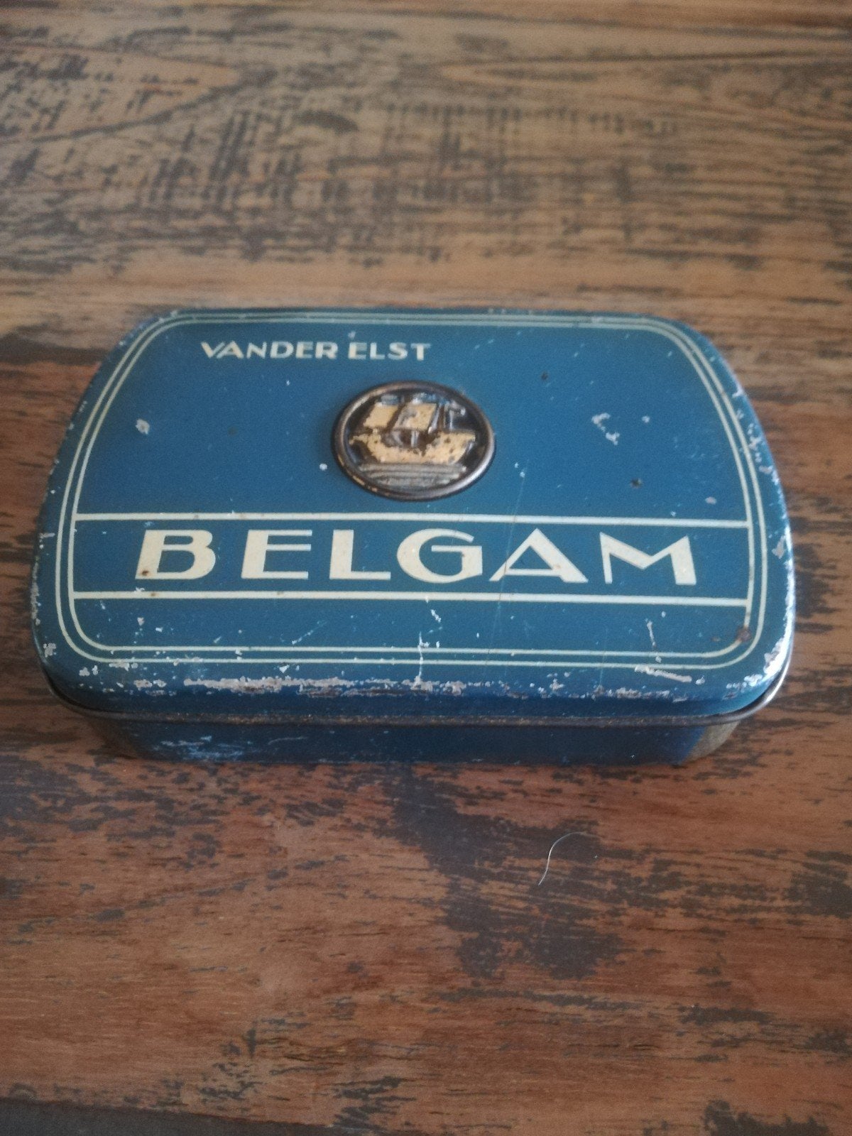 Vintage Belgam tabaksblikje - Vander Elst, Verzamelen, Ophalen of Verzenden