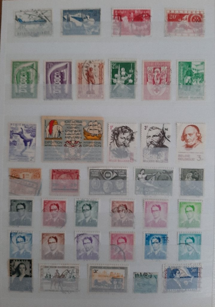Verzameling 7 Kaarten Klassieke Postzegels België No. 6 Gest, Ophalen, Gestempeld