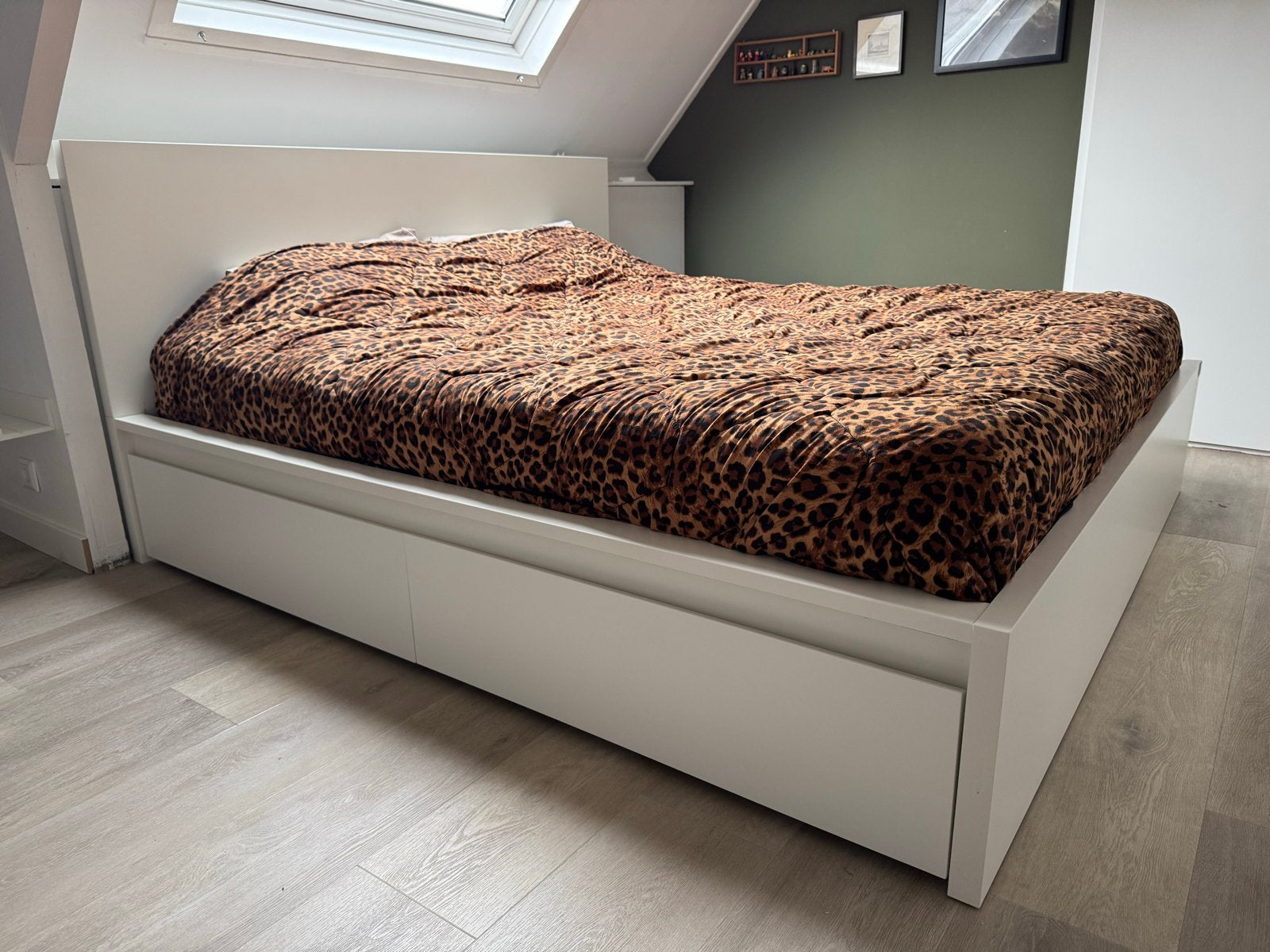 IKEA Malm bed 180x200 cm wit met 2 lades en lattenbodems, Ophalen, Gebruikt, Wit, Tweepersoons
