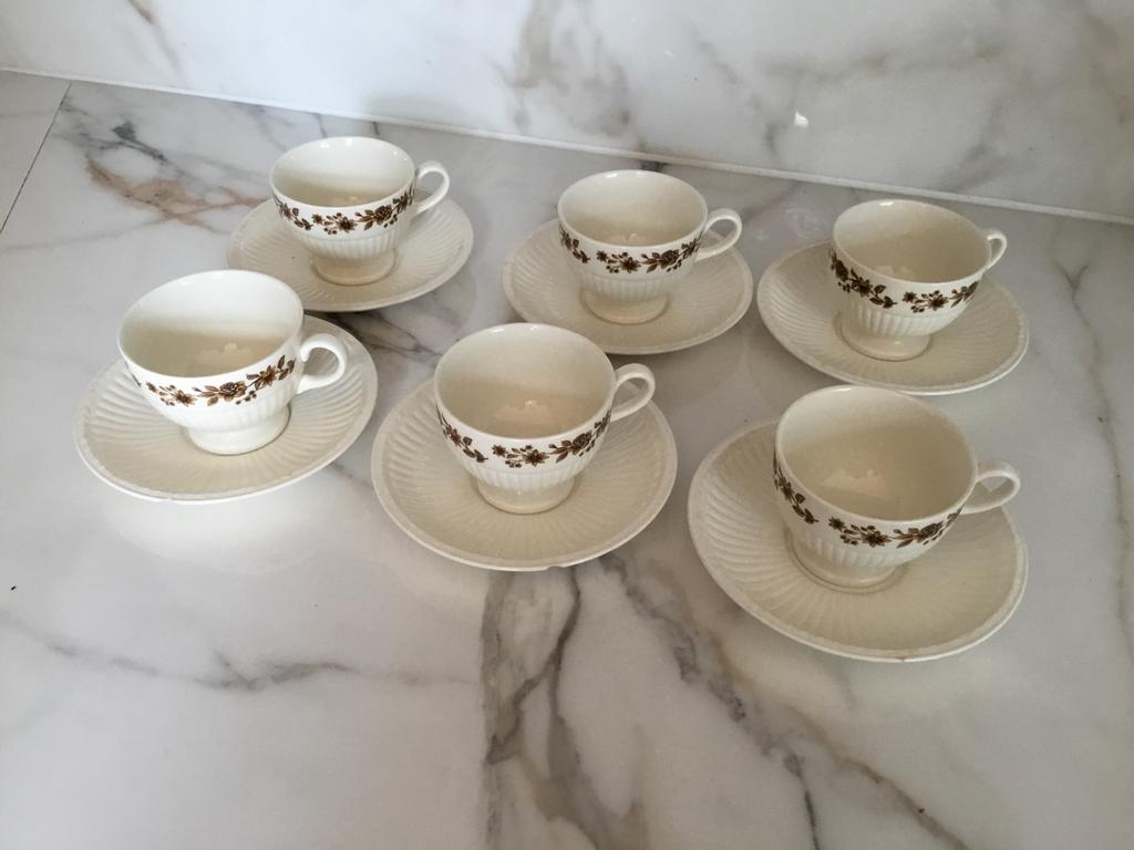 6 Wedgwood kop en schotels Radcliffe no 921, Ophalen of Verzenden