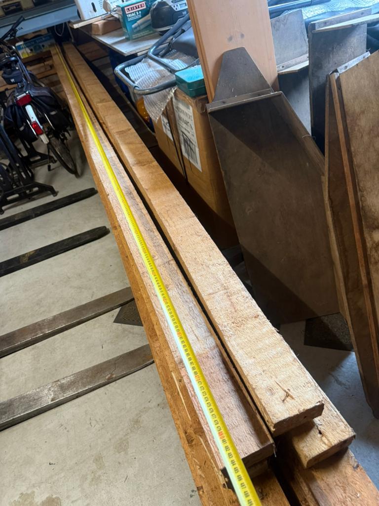 Partij houten balken / regels ca. 4,80 meter lang, Ophalen of Verzenden