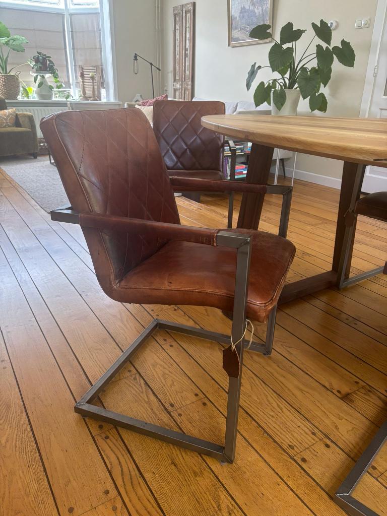 6 eetkamerstoelen, Huis en Inrichting, Stoelen, Ophalen, Gebruikt, Industrieel., Vijf, Zes of meer stoelen