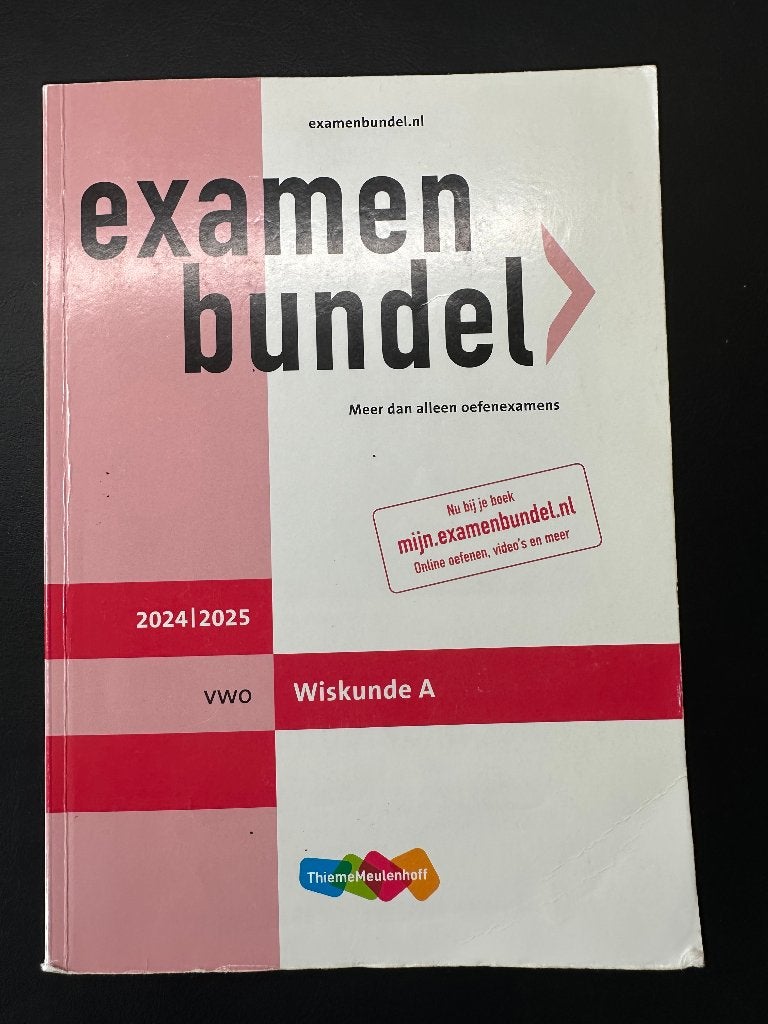 Examenbundel Wiskunde A VWO, Boeken, Schoolboeken, VWO, Wiskunde A, ThiemeMeulenhoff, Ophalen of Verzenden