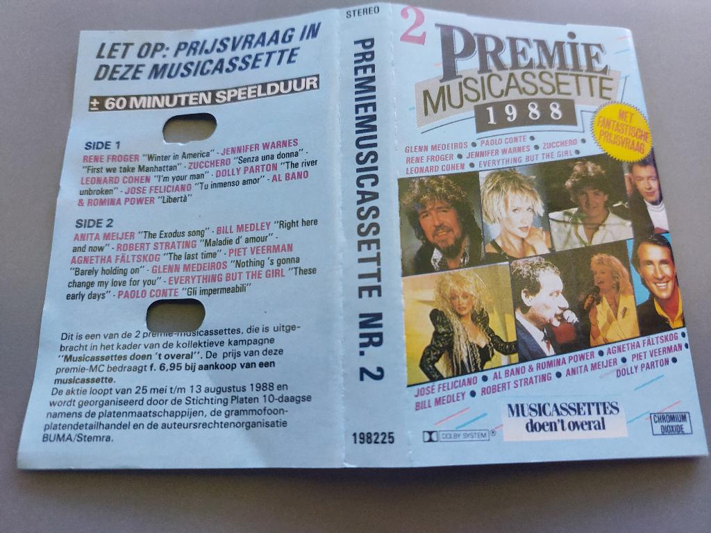 PREMIE MUSICASSETTE NR.2 (MC), Cd's en Dvd's, Cassettebandjes, Ophalen of Verzenden, Zo goed als nieuw, Origineel, 1 bandje