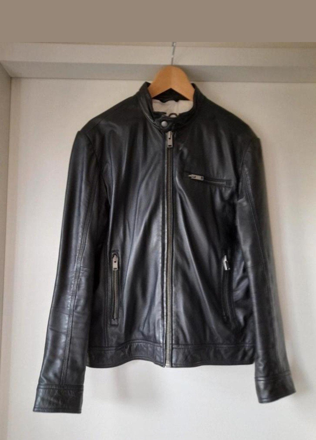 Selected Homme Leren Jas Maat L - Nieuw! -, Maat 52/54 (L), Zwart, Nieuw, Ophalen of Verzenden