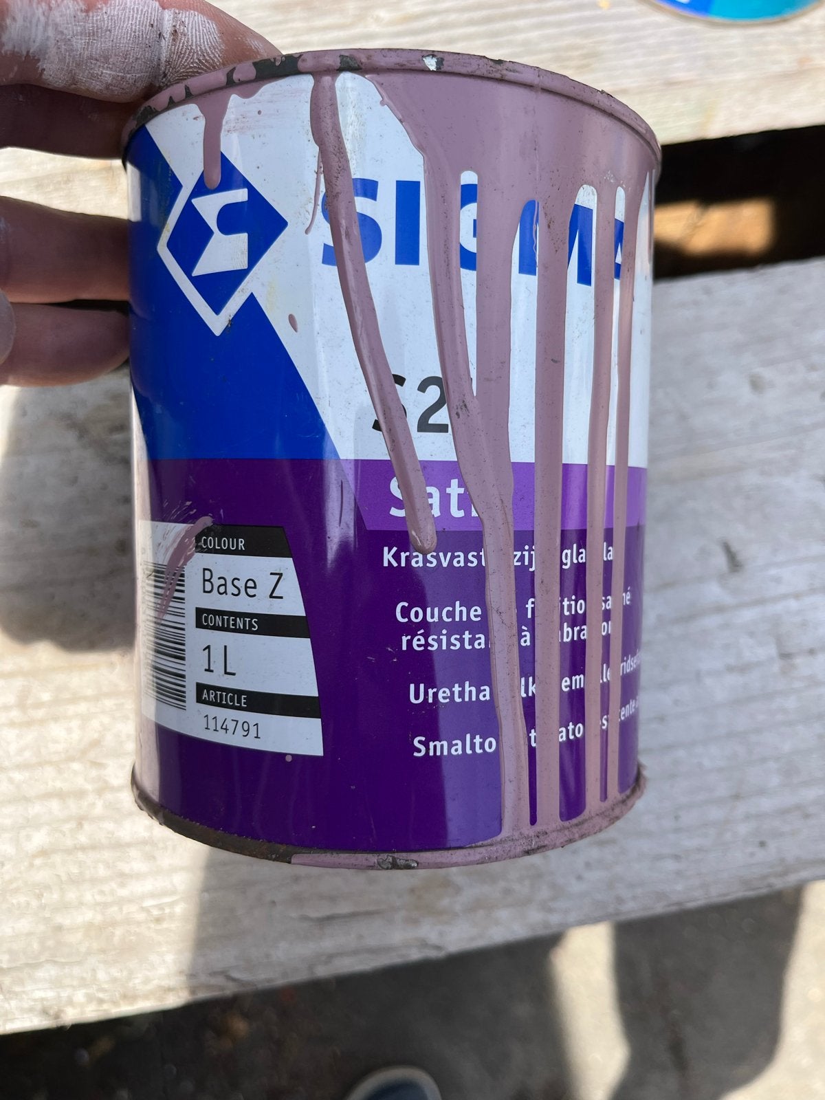Sigma S2U Satin verf A0.10.50 (ongeveer 75% vol), Gebruikt, Paars, Ophalen of Verzenden, Verf