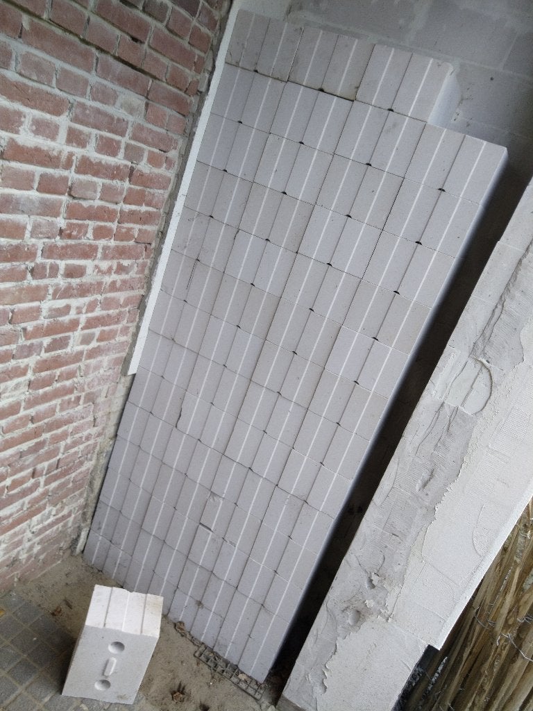 Kalkzandsteen lijmblokken 297x214x148, 56 stuks, Doe-het-zelf en Verbouw, Metselstenen, Ophalen, Nieuw, Kalkzandstenen