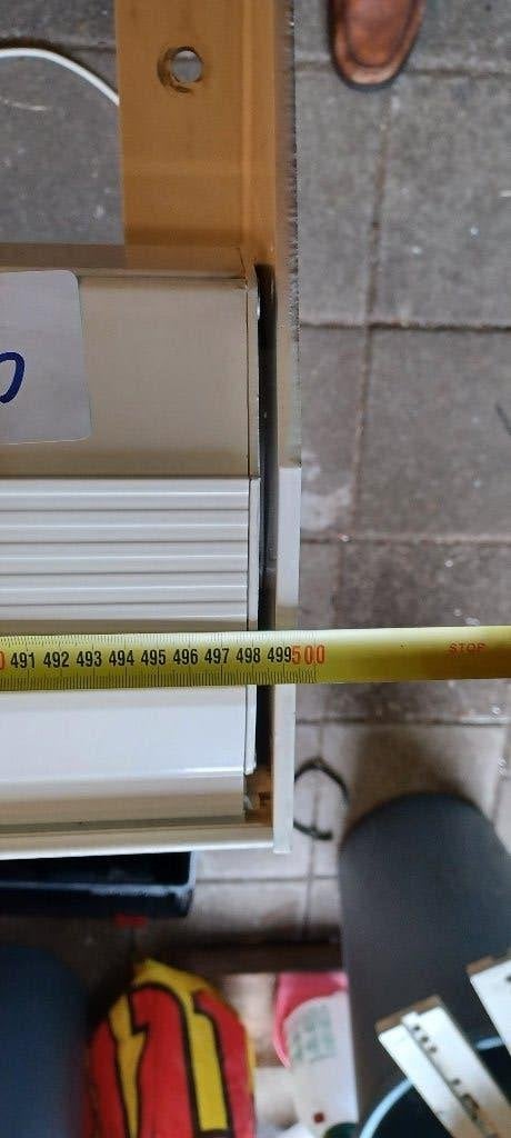 Wit cassettescherm nieuw doek Somfy 5x3 verl.steunen, Ophalen, 450 cm of meer, Elektrisch, Zo goed als nieuw