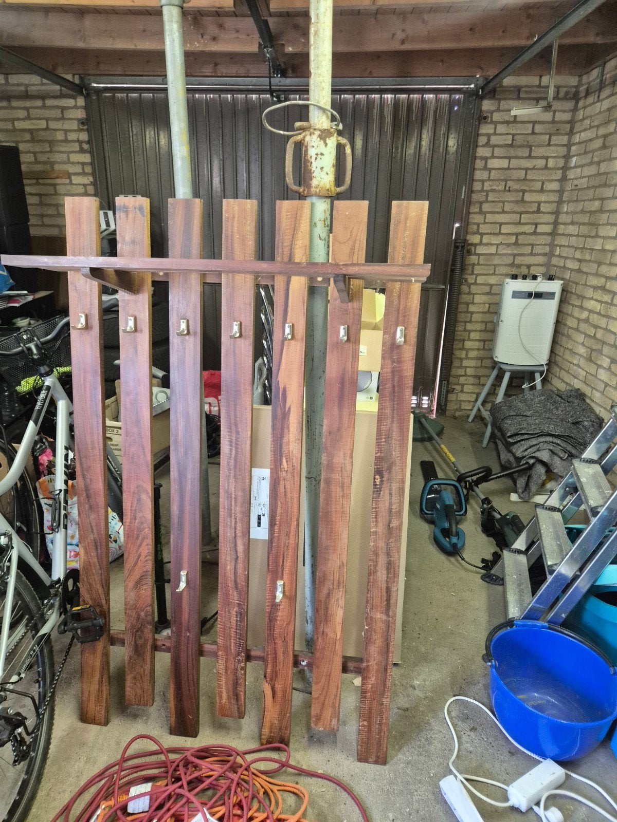 Houten wandkapstok met 6 haken, Gebruikt, 150 tot 200 cm, Hout, Ophalen