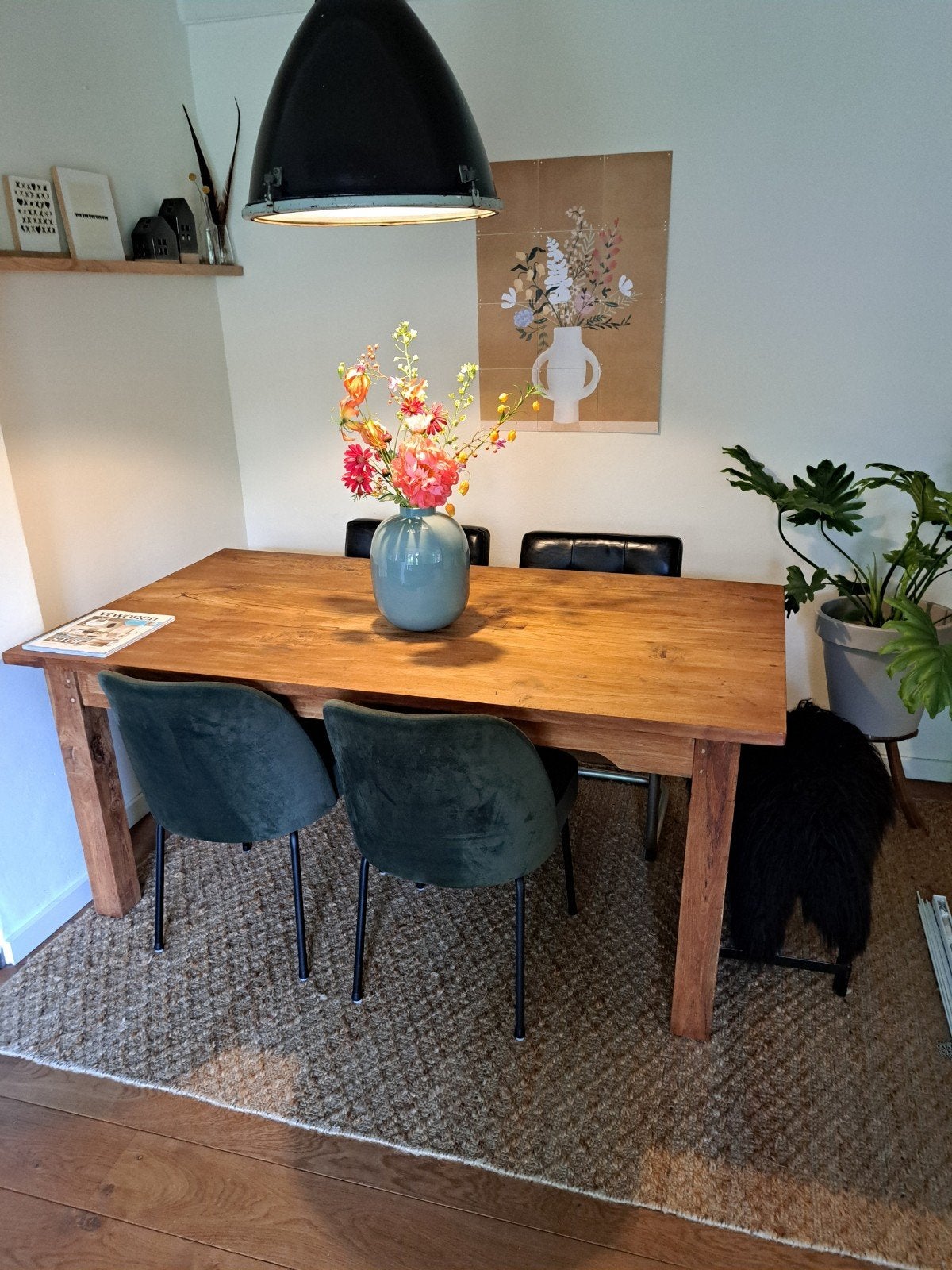 Eetkamertafel hout 180x100x80 cm, Gebruikt, 150 tot 200 cm, Vier personen, Rechthoekig