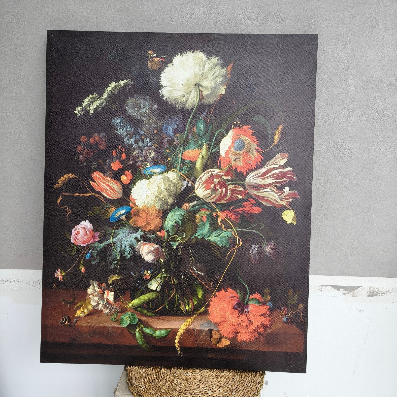 Canvas schilderij met bloemen 100x80cm, Ophalen, Bloemen, Doek