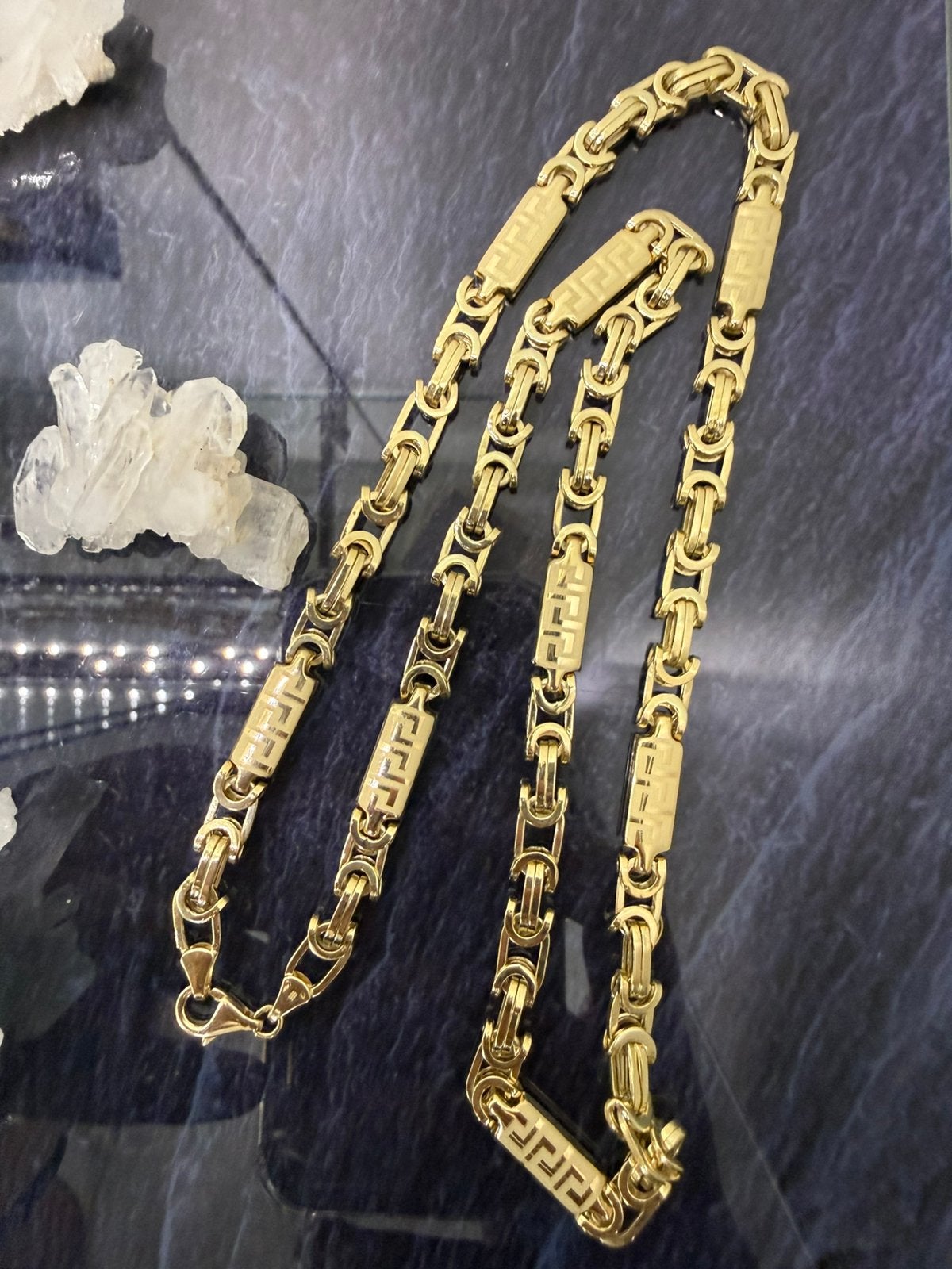 Prachtige 14k gouden platte koningsketting, Ophalen of Verzenden, Nieuw, Goud