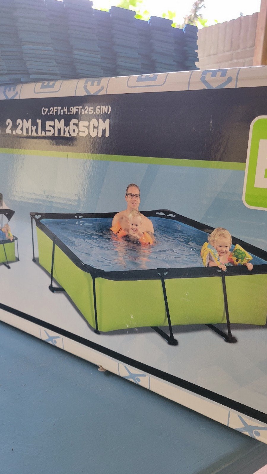 EXIT Zwembad 220x150x65 cm met grondtegels, Ophalen, Gebruikt, Minder dan 80 cm, Minder dan 200 cm