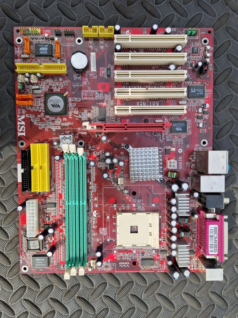 MSI Moederbord N1996 - Vintage Socket 478 Moederbord, Computers en Software, Moederborden, Ophalen of Verzenden, Gebruikt, Intel