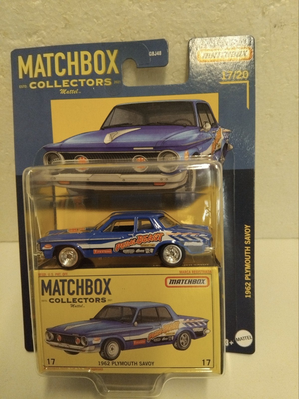 Matchbox Collectors #17 Plymouth Savoy 1962 blue 3INCH, Ophalen of Verzenden, Zo goed als nieuw, Auto