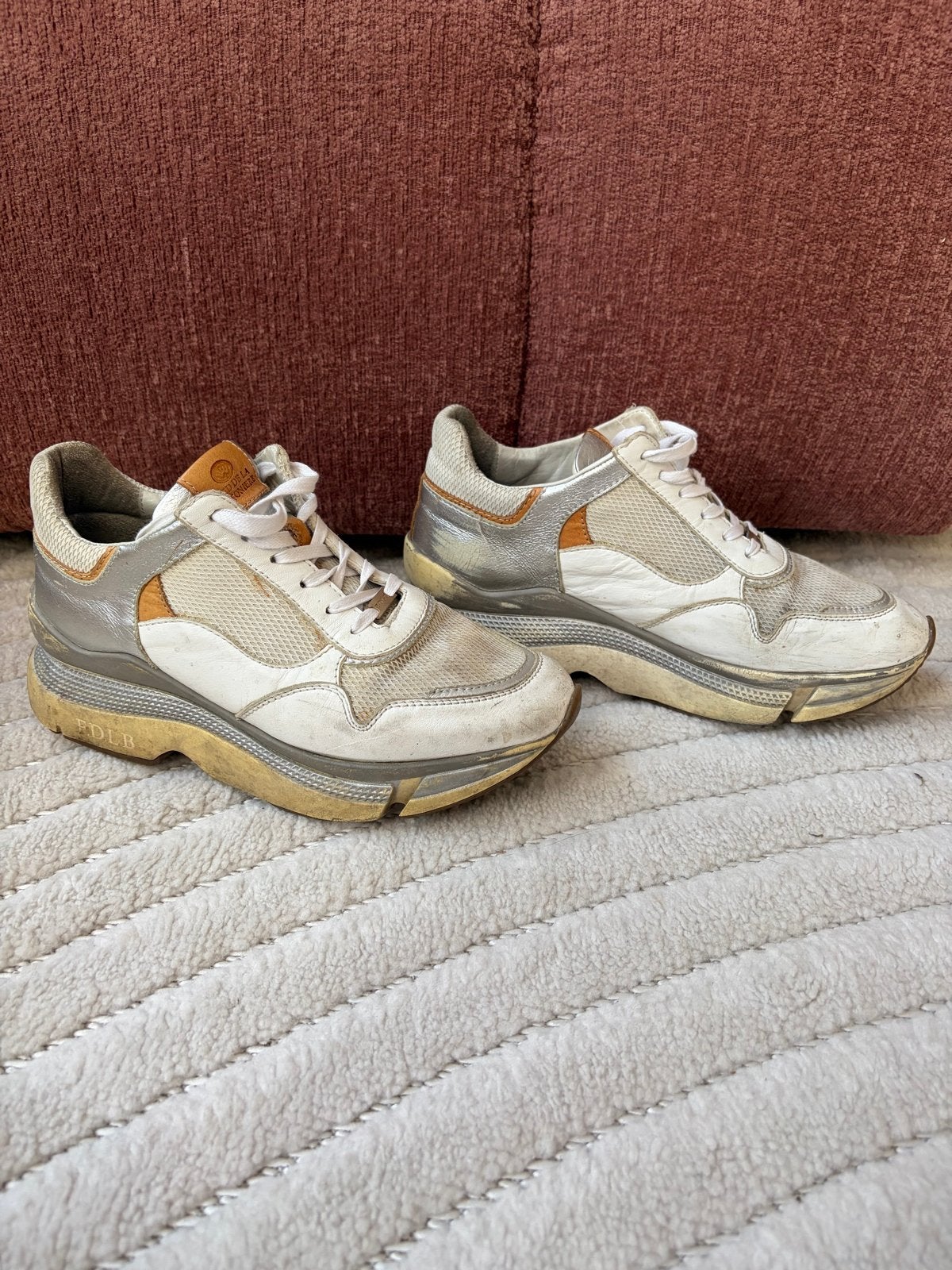 Fred de la Bretoniere lage sneakers beige - Maat 42, Wit, Ophalen of Verzenden, Sneakers of Gympen, Gedragen