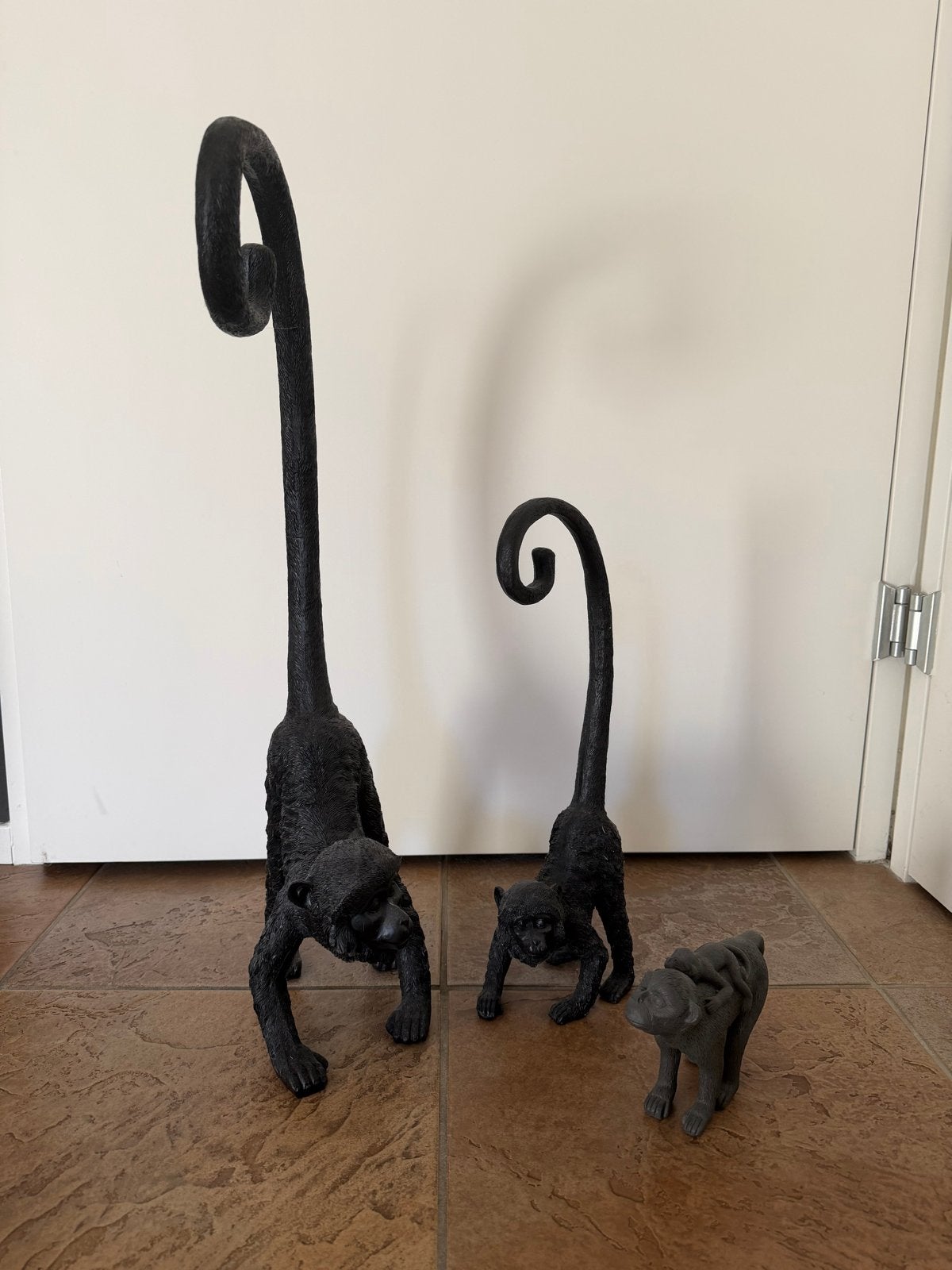 Set van 3 decoratieve apen beeldjes - Zwart, Ophalen, Zwart, Overige materialen, Overige stijlen