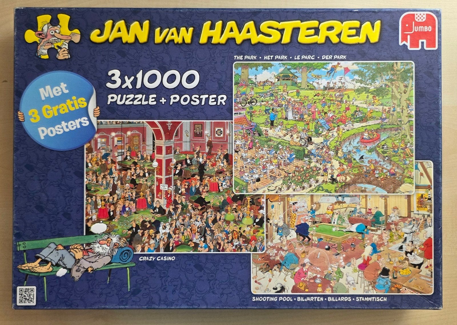 Jan van Haasteren 3x1000 puzzel + 3 gratis posters, Hobby en Vrije tijd, Denksport en Puzzels, Ophalen of Verzenden