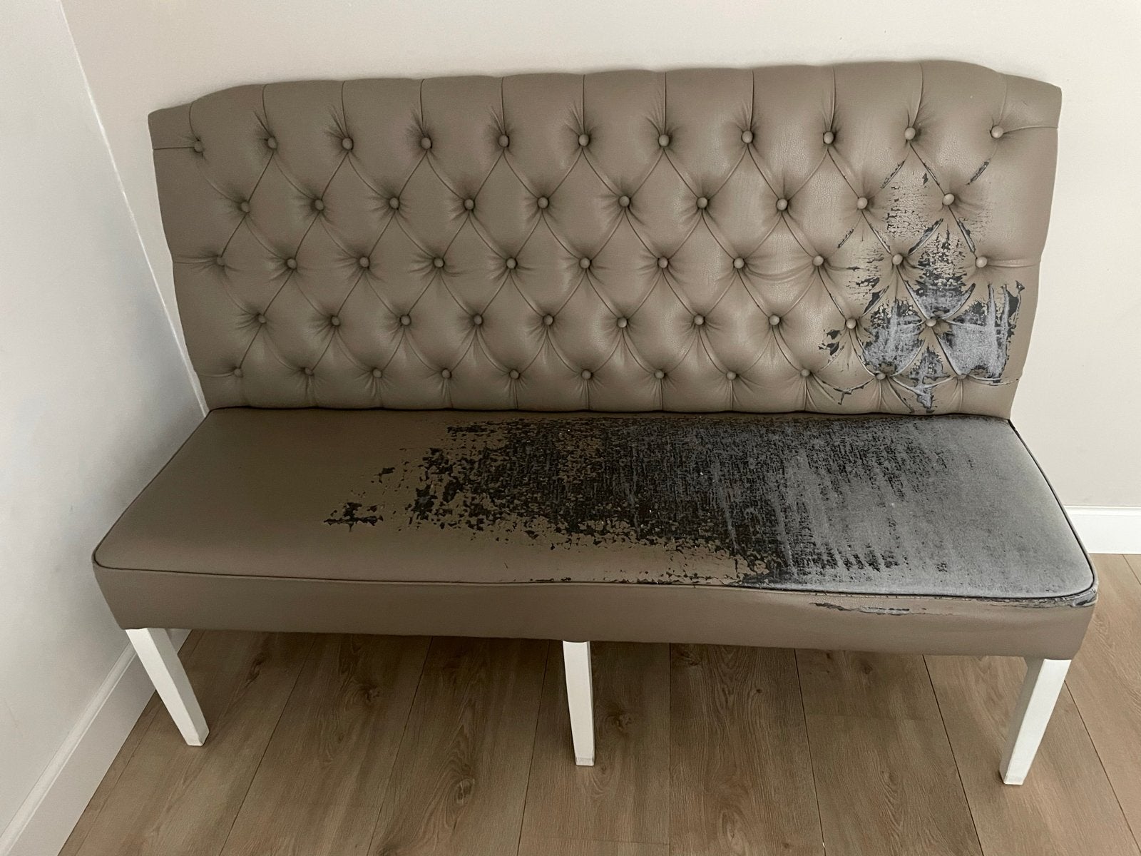 Eetbankje en 3 eetstoelen - gratis ophalen, Ophalen, Gebruikt, Overige kleuren, Drie