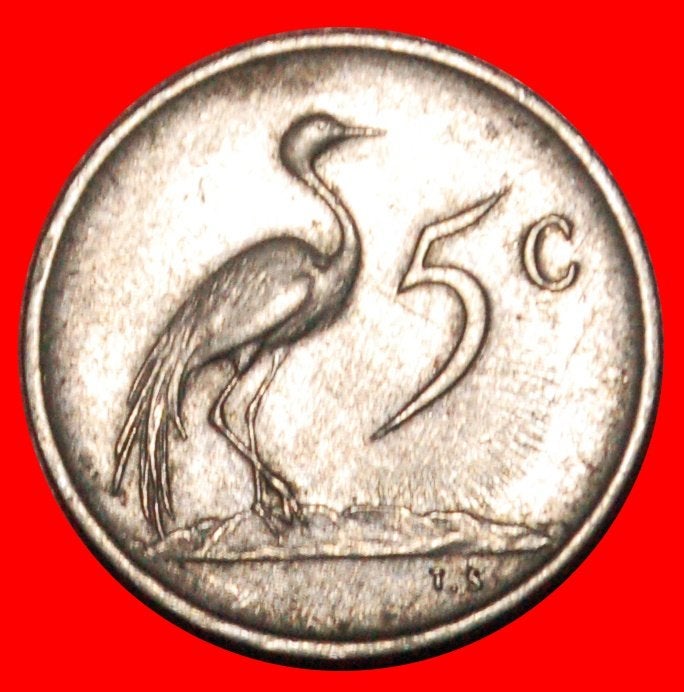 Ⰺ SWART (1894-1982) ENGLISH: SOUTH AFRICA 5 CENTS 1968 CRANE, Postzegels en Munten, Ophalen of Verzenden, Zuid-Afrika, Losse munt