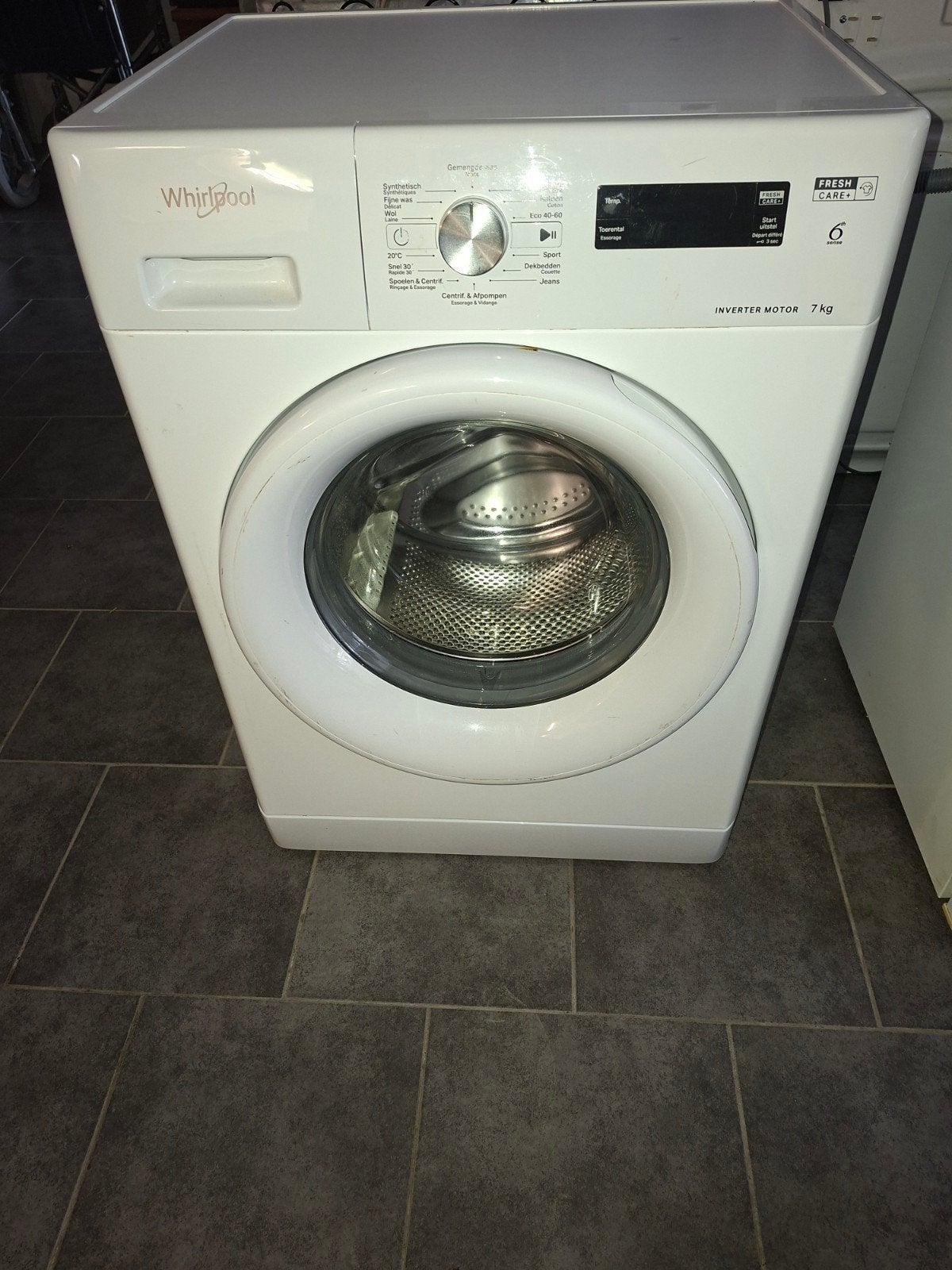 Whirlpool wasmachine (7kg), Ophalen, Gebruikt, Voorlader, 85 tot 90 cm