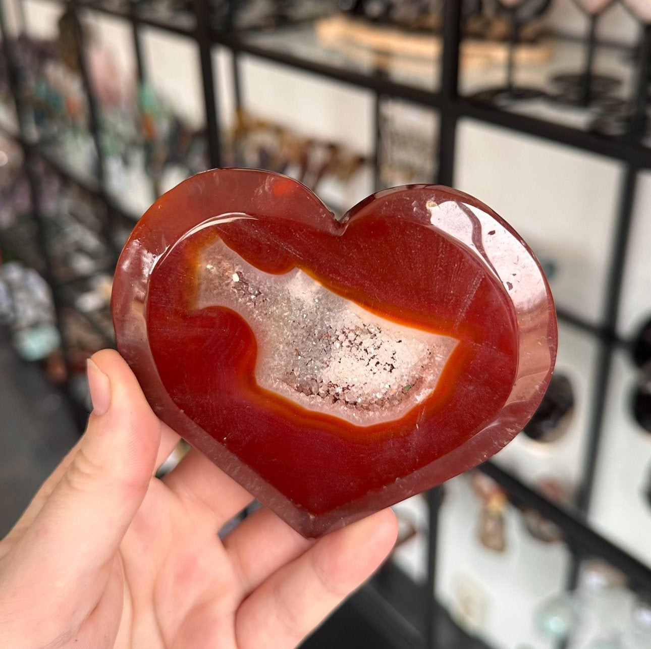 Prachtig druzy sardonyx hart!, Ophalen of Verzenden