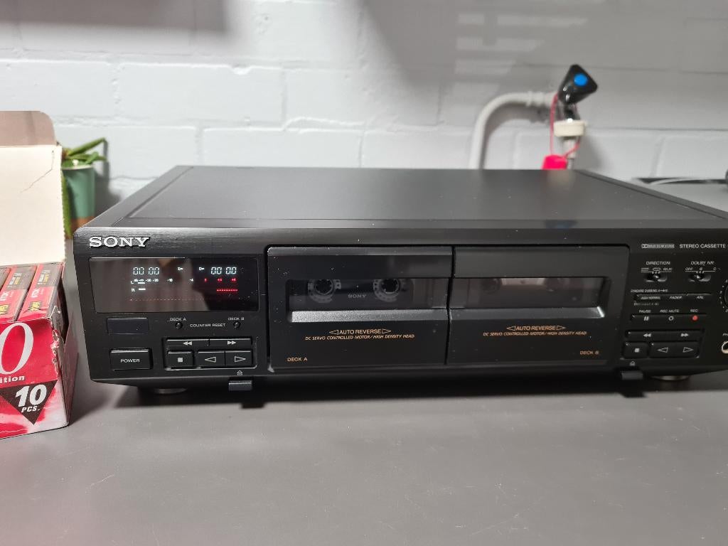 sony tc we405 cassettedeck, Ophalen of Verzenden, Dubbel, Sony, Auto-reverse