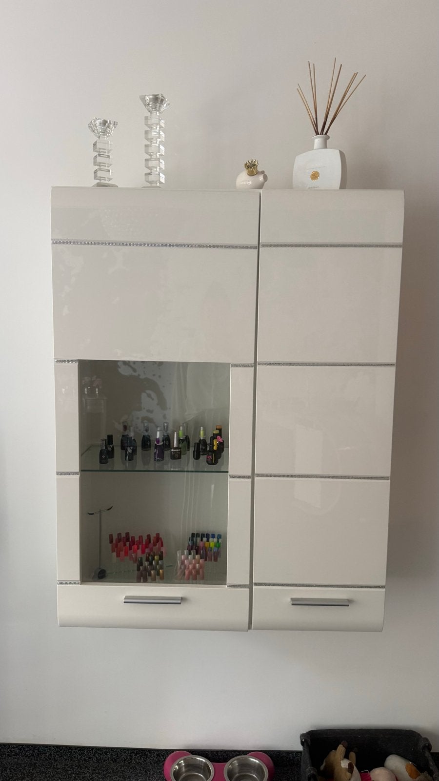 Set van 2 kasten: staande en hangkast met strass stenen, Ophalen, Gebruikt