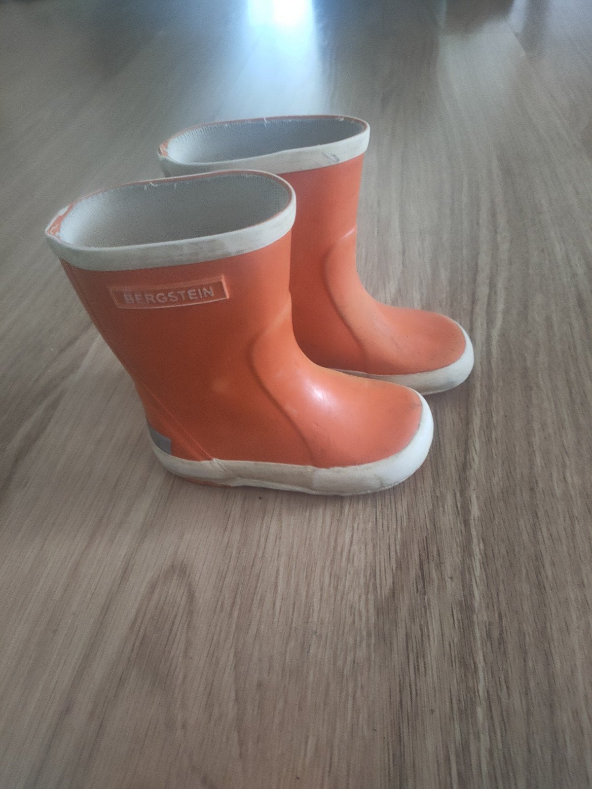 Bergstein regenlaarsjes oranje maat 21, Ophalen, Gebruikt, Jongetje of Meisje, Laarsjes