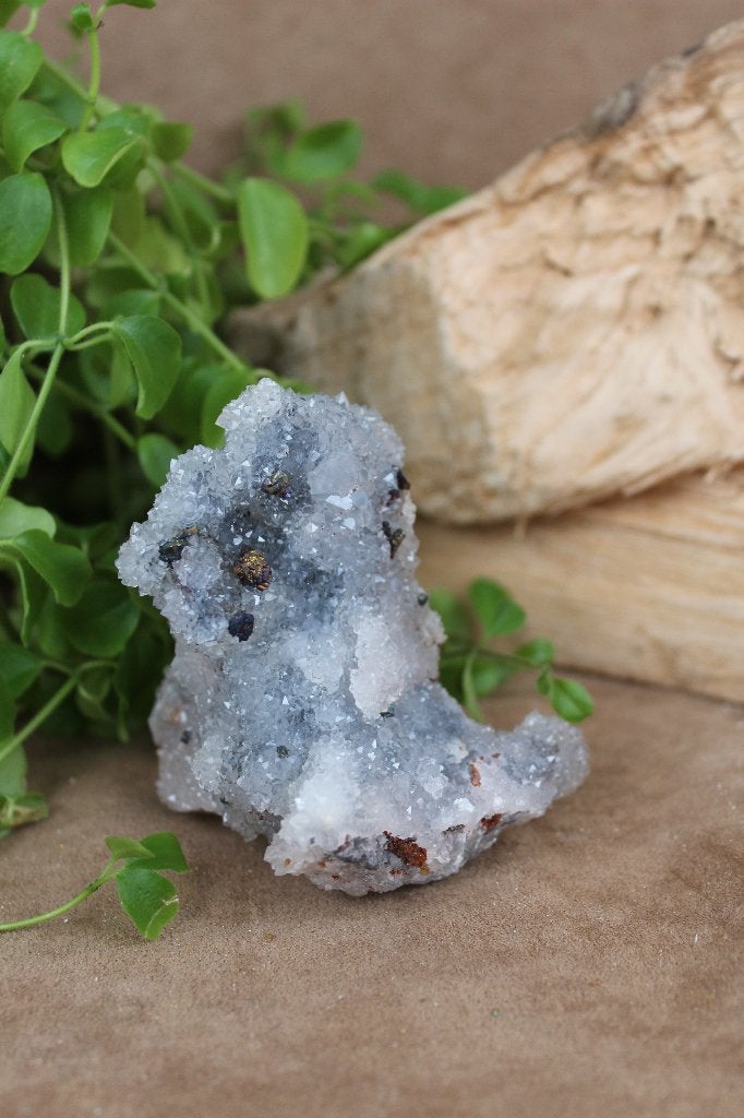 Kwarts met chalcopyriet uit Marokko, Verzamelen, Ophalen of Verzenden, Mineraal