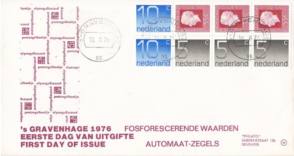 Postzegelboekje 20 – FDC – 10 maart 1976, Verzenden, Onbeschreven, Nederland