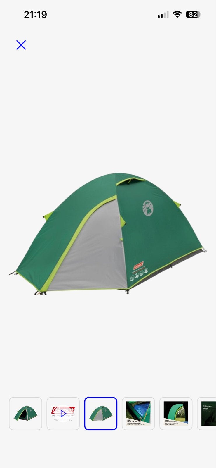 Coleman Kobuk 2 Valley tent - Zo goed als nieuw, Caravans en Kamperen, Ophalen of Verzenden, Zo goed als nieuw, Tot en met 2