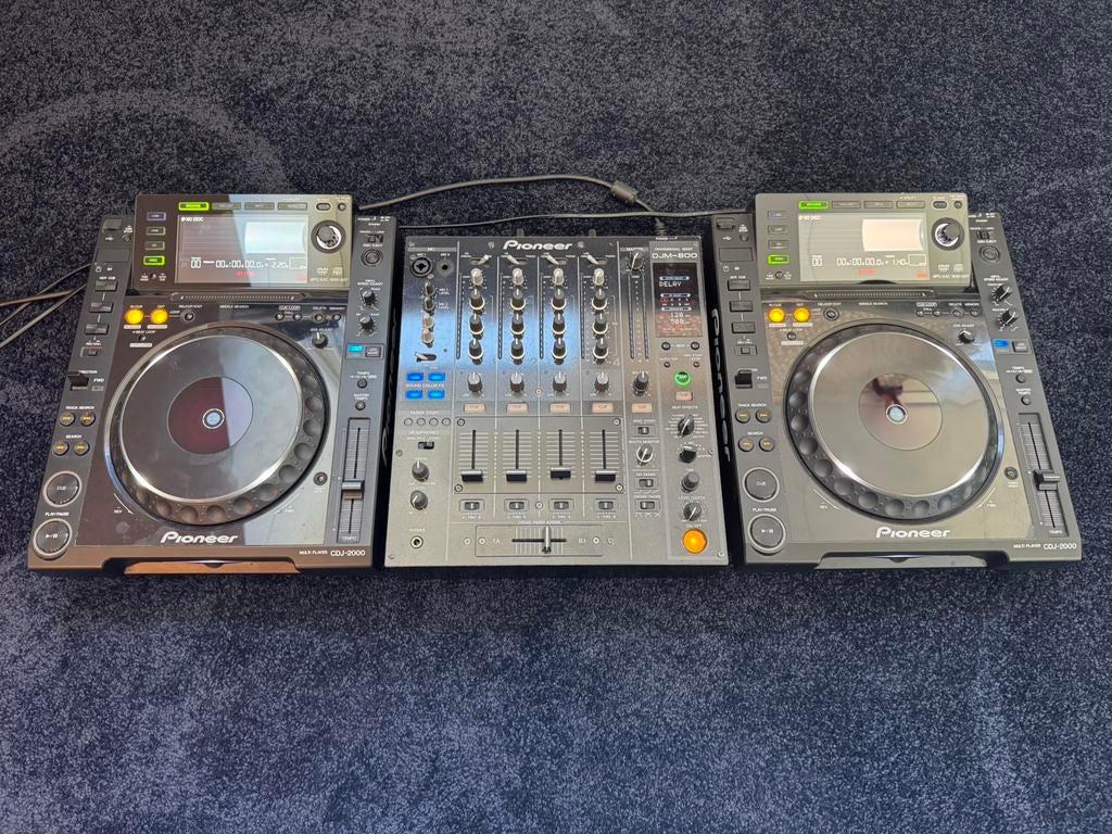 Pioneer dj set 2x cdj 2000 cdj2000 cdj-2000 1x djm 800, Ophalen, Gebruikt, Dj-set, Pioneer