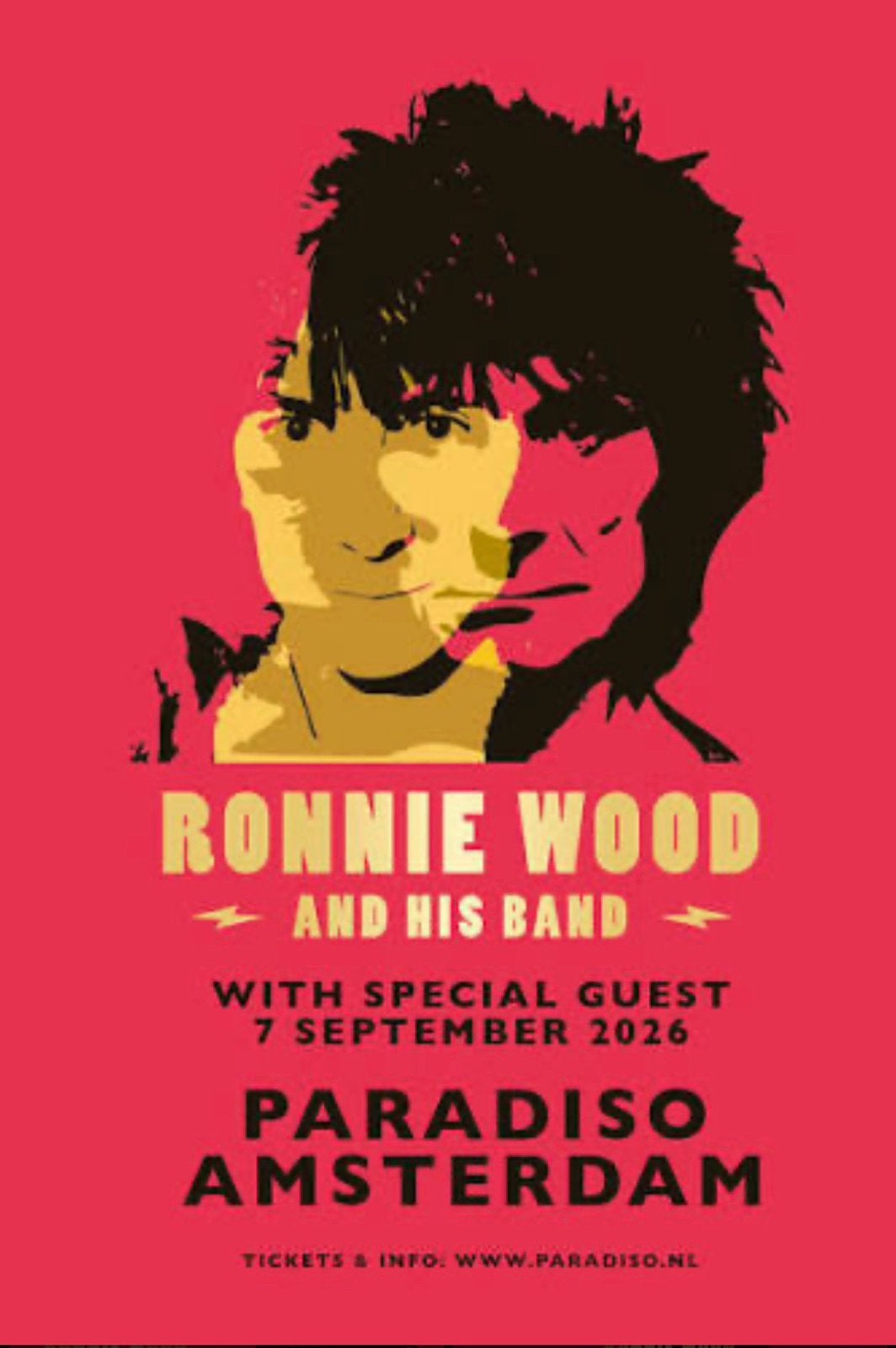 1 kaart ronnie wood paradiso maandag 7 september, Eén persoon