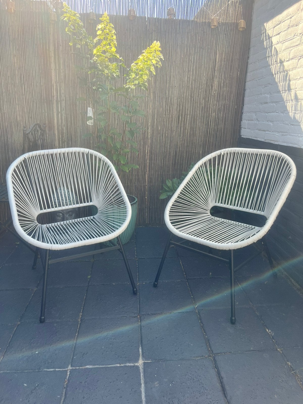 2 buiten stoeltjes, Ophalen, Zo goed als nieuw, Kunststof