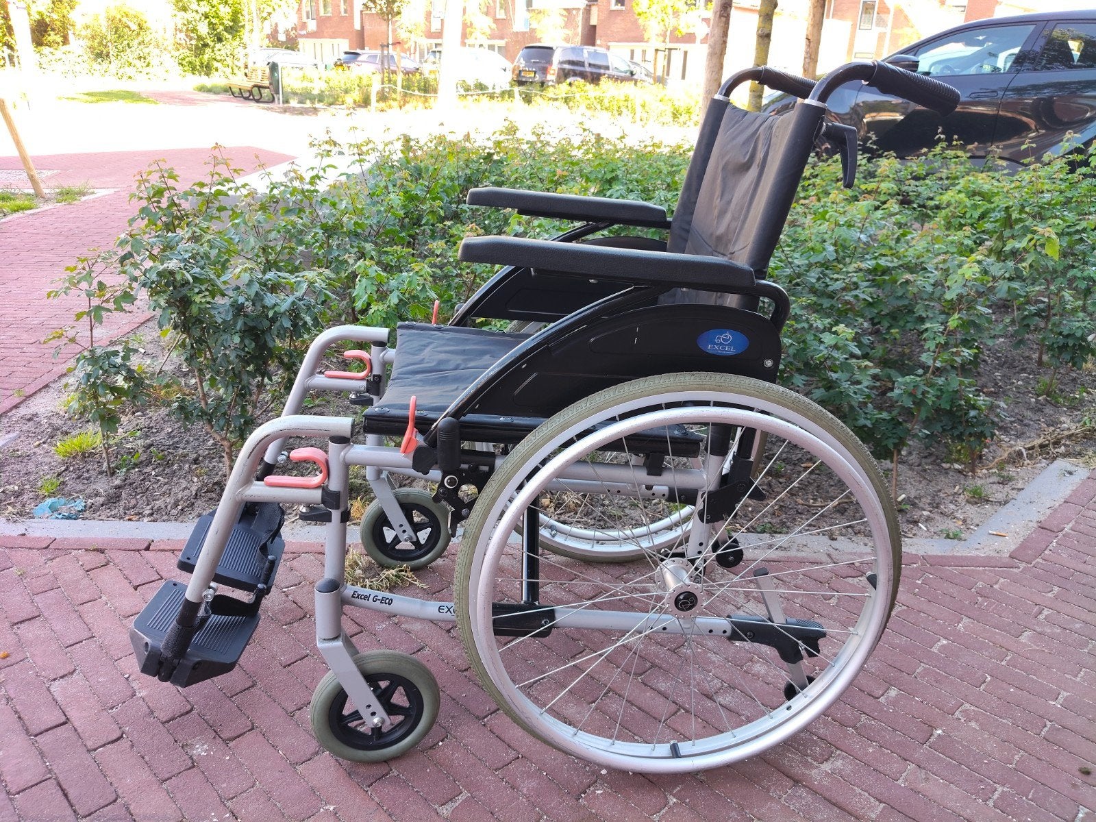 Excel G Eco Rolstoel met Gipsbeenhouder, Diversen, Ophalen, Inklapbaar, Gebruikt, Handbewogen rolstoel