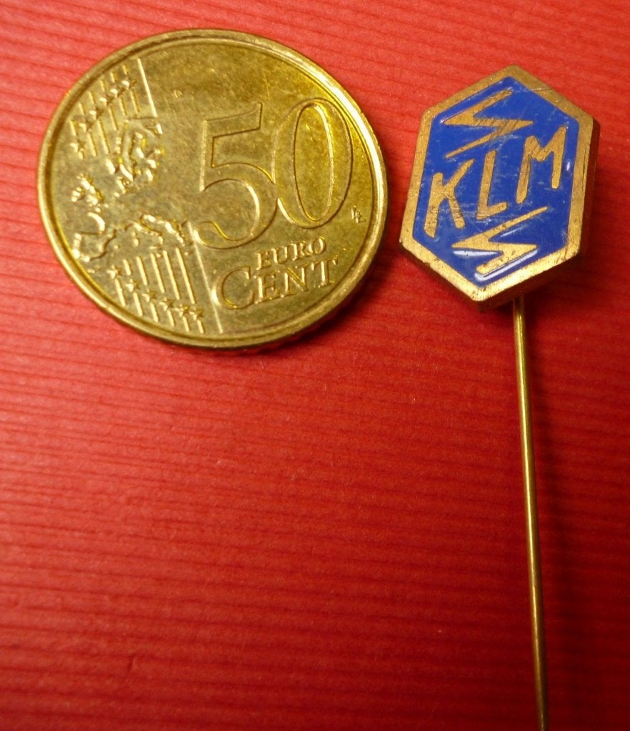 Zeer zeldzame emaille speldje KLM (19), Ophalen of Verzenden, Zo goed als nieuw, Transport, Speldje of Pin