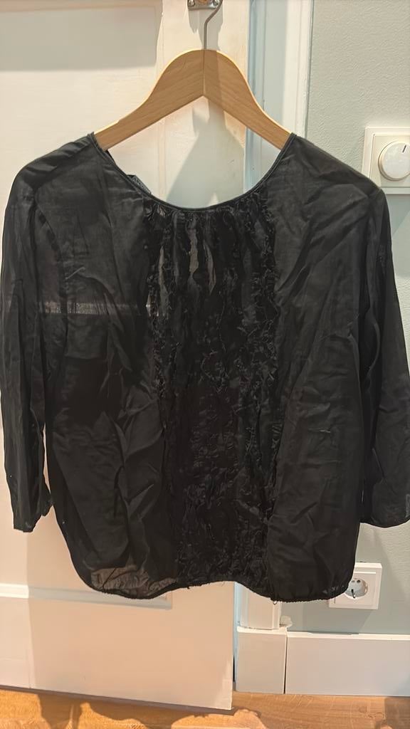 Vanilia 100% fijn katoen top blouse M 38 40, Ophalen of Verzenden, Zo goed als nieuw, Maat 38/40 (M), Zwart