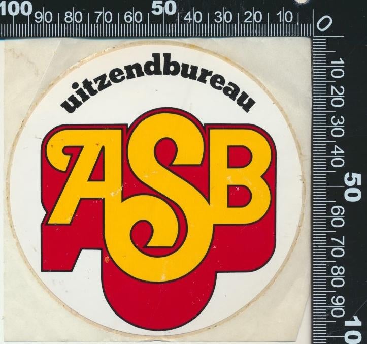 Sticker: ASB Uitzendbureau (2), Ophalen of Verzenden, Zo goed als nieuw, Bedrijf of Vereniging