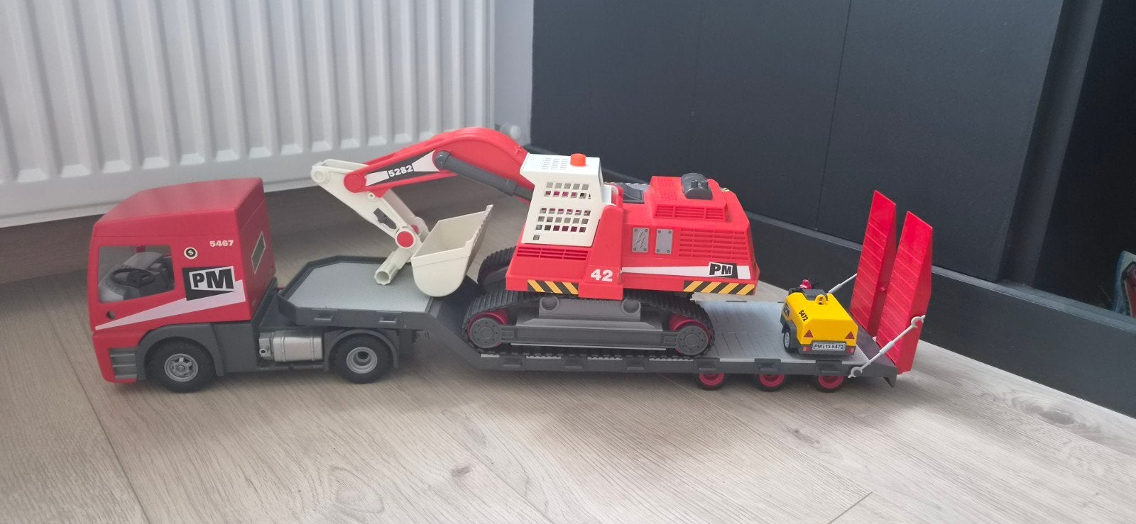 playmobil trailer met kraan, Ophalen