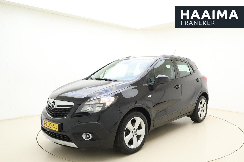 Opel Mokka 1.4 T Edition | Trekhaak | Airco | Lederen stuur, Voorwielaandrijving, Stof, Gebruikt, Zwart
